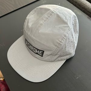 Silver reflective chrome hat